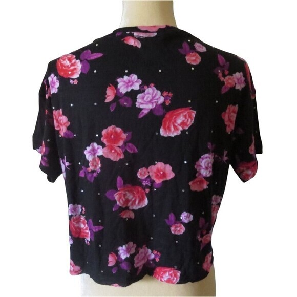 PINK VICTORIA'S‎ SECRET Cropped Floral, Bling Tee Size XS/XP - Picture 10 of 12